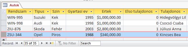 Az állományokban UTF-8 kódolással magyar betűk is vannak, ezért az az Unicode (UTF-8) kódolást. gombra kattintva válaszd ki 1. AUTOK Importáld az AUTOK.