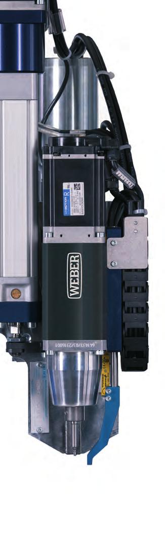 WEBER Schraubautomaten Rendszer-megoldások Rendszer-megoldások TSS Behelyezőrendszer szedvicsstruktúrához Termikus anyagkötés A könnyűszerkezethez irányuló trendet követve a kötéstechnikának is új