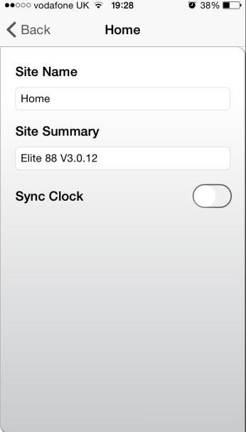 Helyszín részletek Helyszín Írja be a helyszín elnevezését és a további információt o Például: Otthoni riasztó, Premier Elite 88 V3.0.12 Az óra szinkronizáció csak a Premier Elite V3- tól működik.
