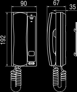 ..Power-over-Ethernet (IEEE 802.3af Class 0) Kommunikáció típusa.kihangosított: Automatikus hang átkapcsolásos Kézibeszélő: Full-duplex Használati helyzet...falra szerelhető Készülék anyaga.