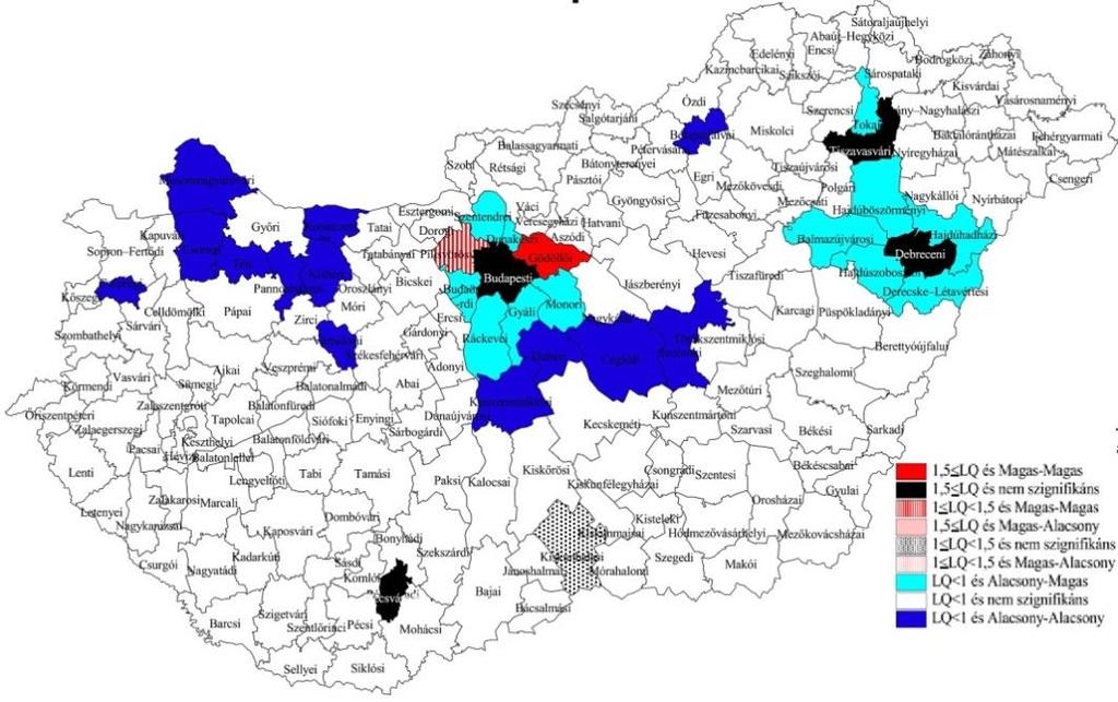 100 Szakálné Kanó Izabella: Gazdasági tevékenységek térbeli eloszlásának vizsgálata 4.17.