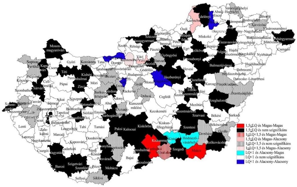 Forrás: saját szerkesztés Megjegyzés: a szolgáltatásokban foglalkoztatottakhoz viszonyítva 4.22.