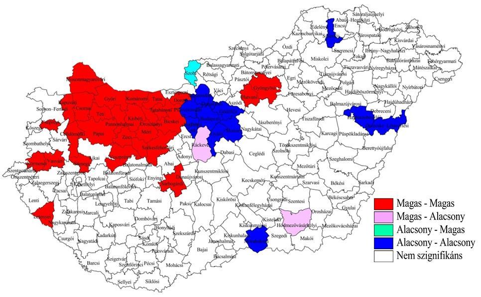 66 Szakálné Kanó Izabella: Gazdasági tevékenységek térbeli eloszlásának vizsgálata 4.1.