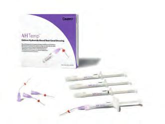 975 Ideiglenes gyökértömő anyagok AH Temp (DENTSPLY) Kálciumhidroxid bázisú ideiglenes gyökértömő anyag. 12-es PH-értékével hatékonyan fertőtleníti a gyökércsatornát.