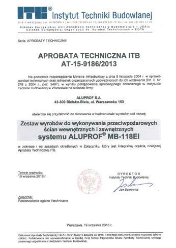 profilok 5 5-kamrás, szimmetrikus kivitelezés, mely megőrzi tűzállóságát, bármely oldalról éri is