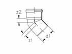 Wavin ED Tech ívidom, 45 d1 z1 z2 Cikkszám 32 9 12 DPI403 40 10 14 DPI404 50 12 16 DPI405 75 18 21 DPI407 110 25 29 DPI411 125 28 33 DPI412 160 36 42 DPI416 Wavin ED Tech ívidom, 67 30 d1 z1 z2