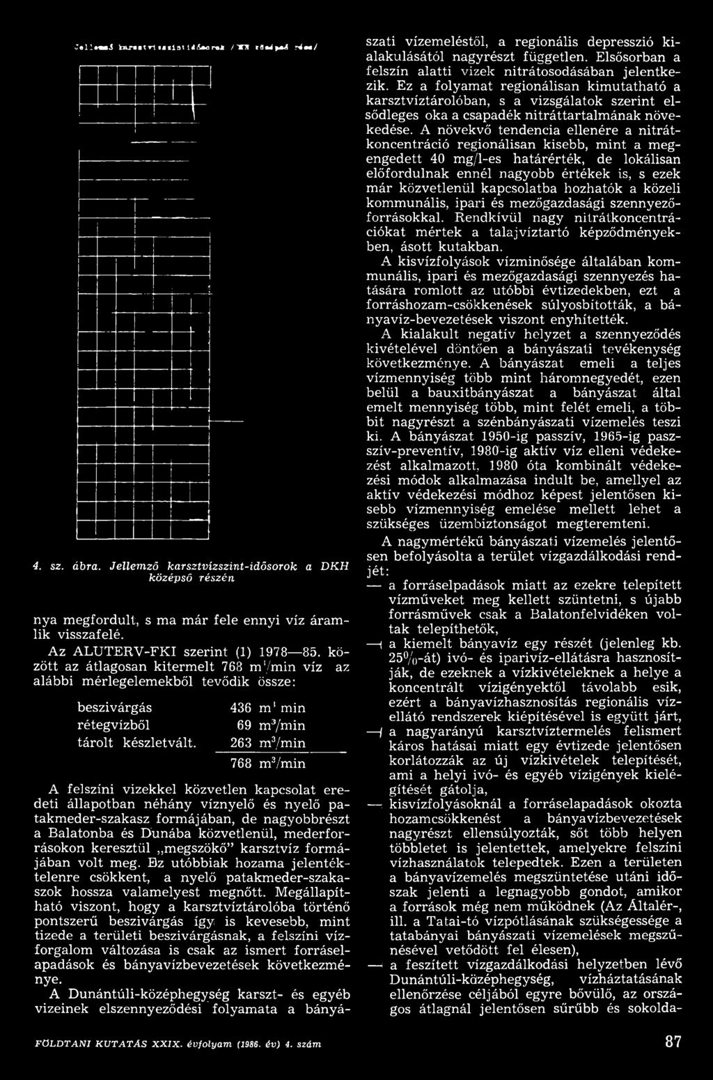 közvetlenül, mederforrásokon keresztül megszökő karsztvíz formájában volt meg. Bz utóbbiak hozama jelentéktelenre csökkent, a nyelő patakmeder-szakaszok hossza valamelyest megnőtt.