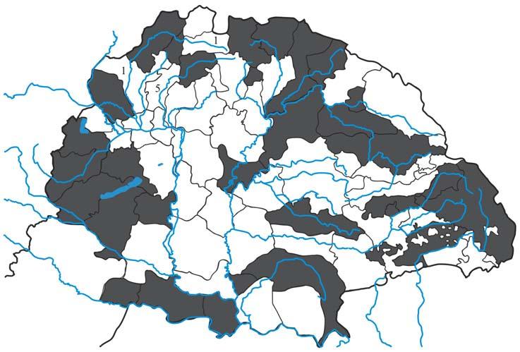 5. térkép. A fok folyóvíznevekbeli előfordulása a korai ómagyar korban. 6.