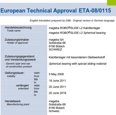 Europai Műszaki Engedély Az ETA érvényessége: általában 5 év meghosszabbítható Az ETA rendszer számozása ETA-xx/yyyy az EOTA adja ki Folyamatos sorszámozás (yyyy) és a kiadás évének (xx) kombinációja