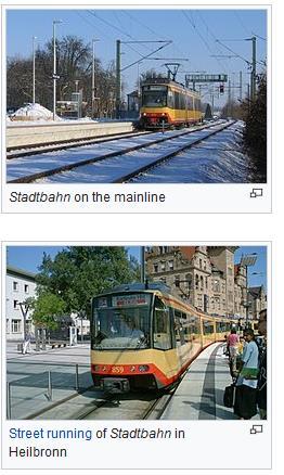 Helyi-helyközi hálózat egyesítése Karlsruhe tram-train A Karlsruhei modell a Tram-train rendszerek azon típusa, amelyben a városi villamos a helyi közúti vasúti hálózatot elhagyva, kétáramnemű