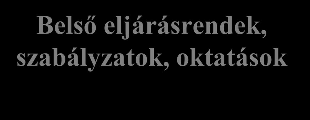 9 Belső eljárásrendek, szabályzatok, oktatások Folyamatok adatkezelésének rendje, szabályozása, ennek