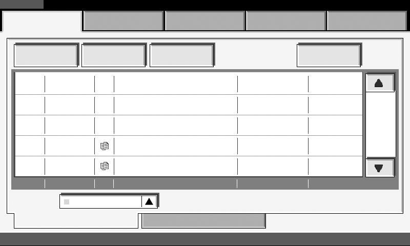 részlet Memória eltávolítása Egyéni fiók Feladatfiók Külső adathordozó Állapot 0/5/2006 0:0 4 [FAX fiók] képernyő (csak akkor jelenik meg, ha telepítve van az opcionális FAX készlet) FAX fiók Sz.