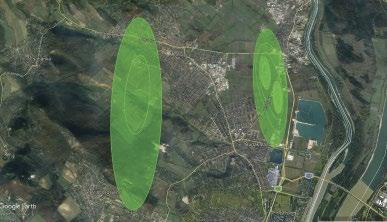 táblázatot) / Areas used by the Common Kestrel that failed breeding and was tagged also in Pomázi-sík until mid-august and with the second half of August also shown (from top downwards) (see Table 1.