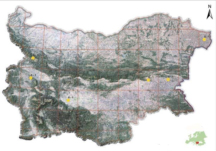 Figure 1: Breeding distribution of the Saker Falcon (Falco cherrug) in Bulgaria in 2014 2018 / A kerecsensólyom fészkelőhelyei Bulgáriában 2014 és 2018 között improve the maps.
