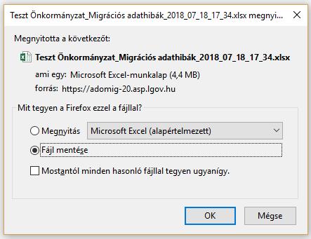 A fájlok letöltése/megnyitása megegyezik.