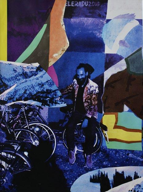 820 EUR Robert Fekete The Bicycle Thief (2016) kollázs, papír / collage on paper, 27 20 cm M77 Gallery, Milan