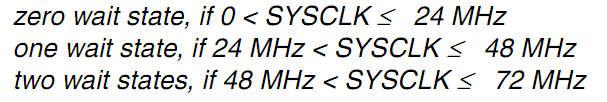 Az STM32F10x megoldása 2009 2 db 64 bites prefetch buffer A