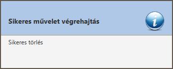 A kiterjesztés törléséről a program az alábbi rendszerüzenetet küldi. 5.2.