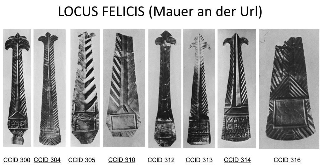 108 Vallástudományi szemle 2017/4 hogy egyazon műhelyből kerültek ki. A feliratok kb. harmadán szereplő Dulcenus alak a megmunkáló vésnök latinságának vulgarizáltságát tükrözi.
