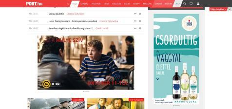 hu címlap, Mozi Platform: desktop Kreatív és napi listaár: Half