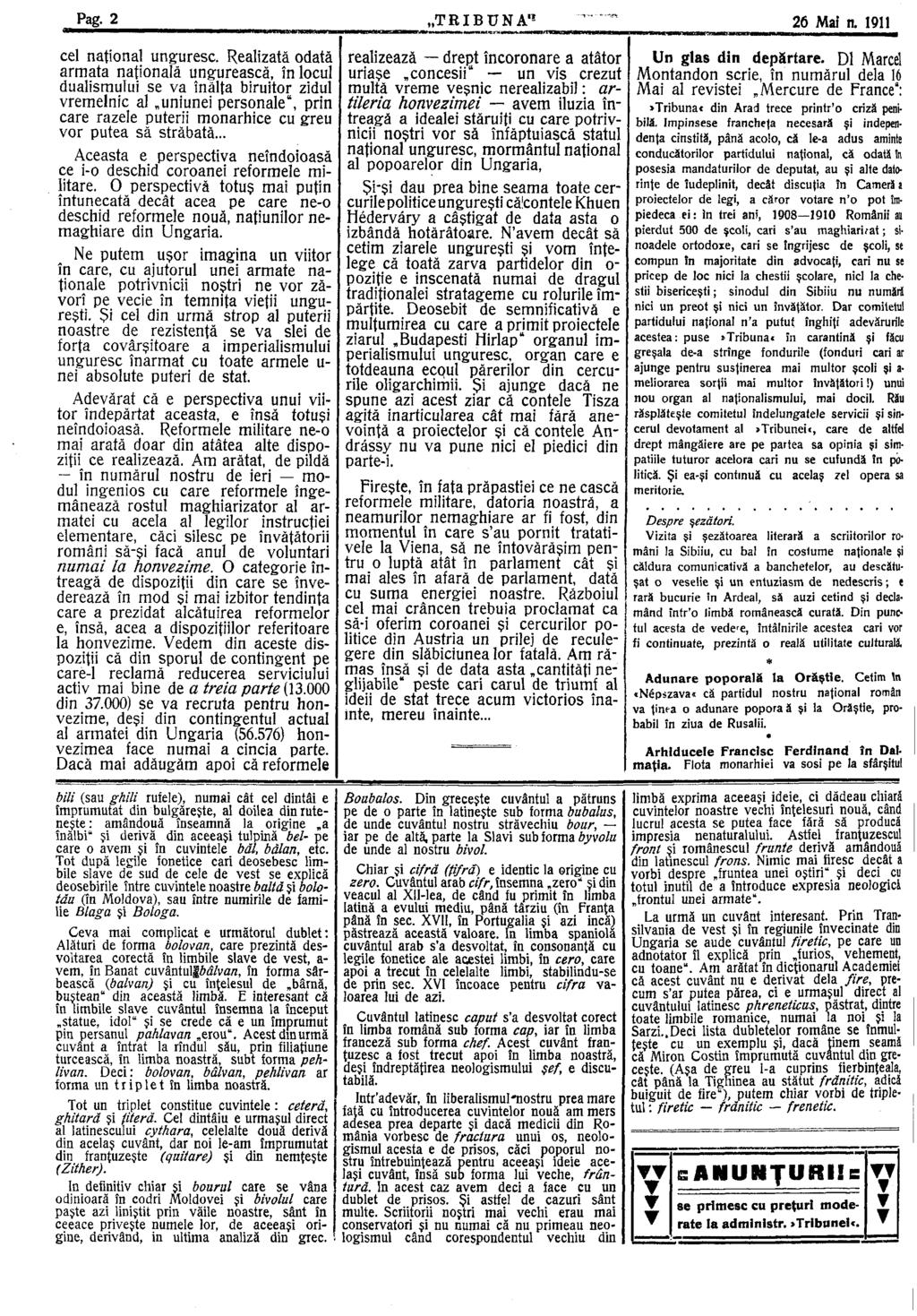 Pag. 2 TRIBUN A 26 Mai n. 1911 cel naţional unguresc.