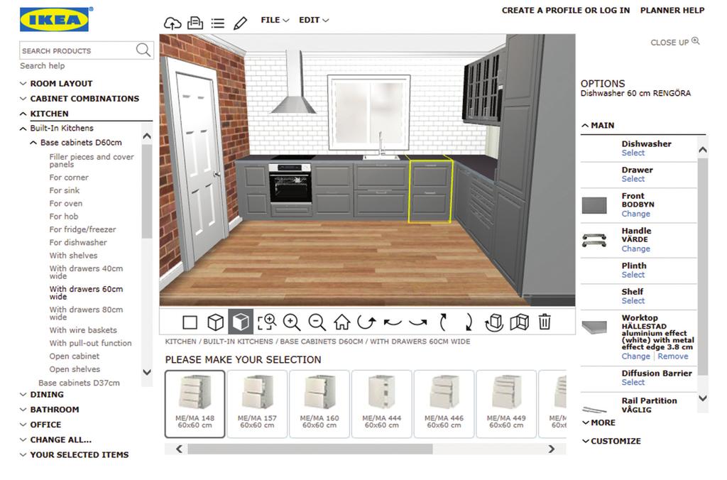 IKEA Konyhatervező segítségével Csak kövesd a Tervezd meg konyhádat oldalon olvasható utasításokat.
