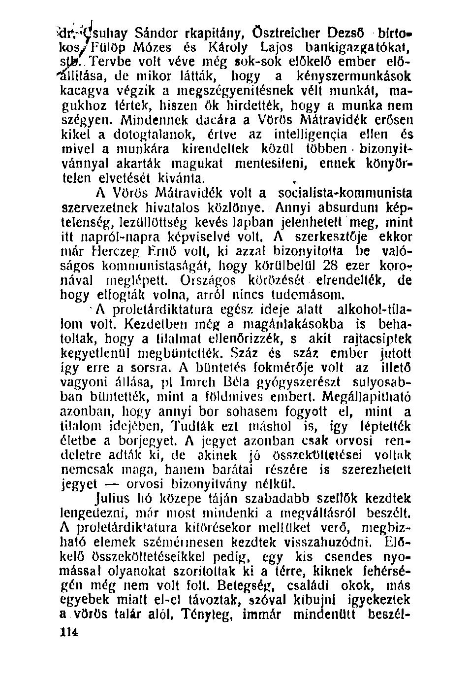 ?dtv«dsuhay Sándor rkapitány, Ösztreiclier Dezső birtokos^ Fülöp Mózes és Károly Lajos bankigazgatókat, s^fer.