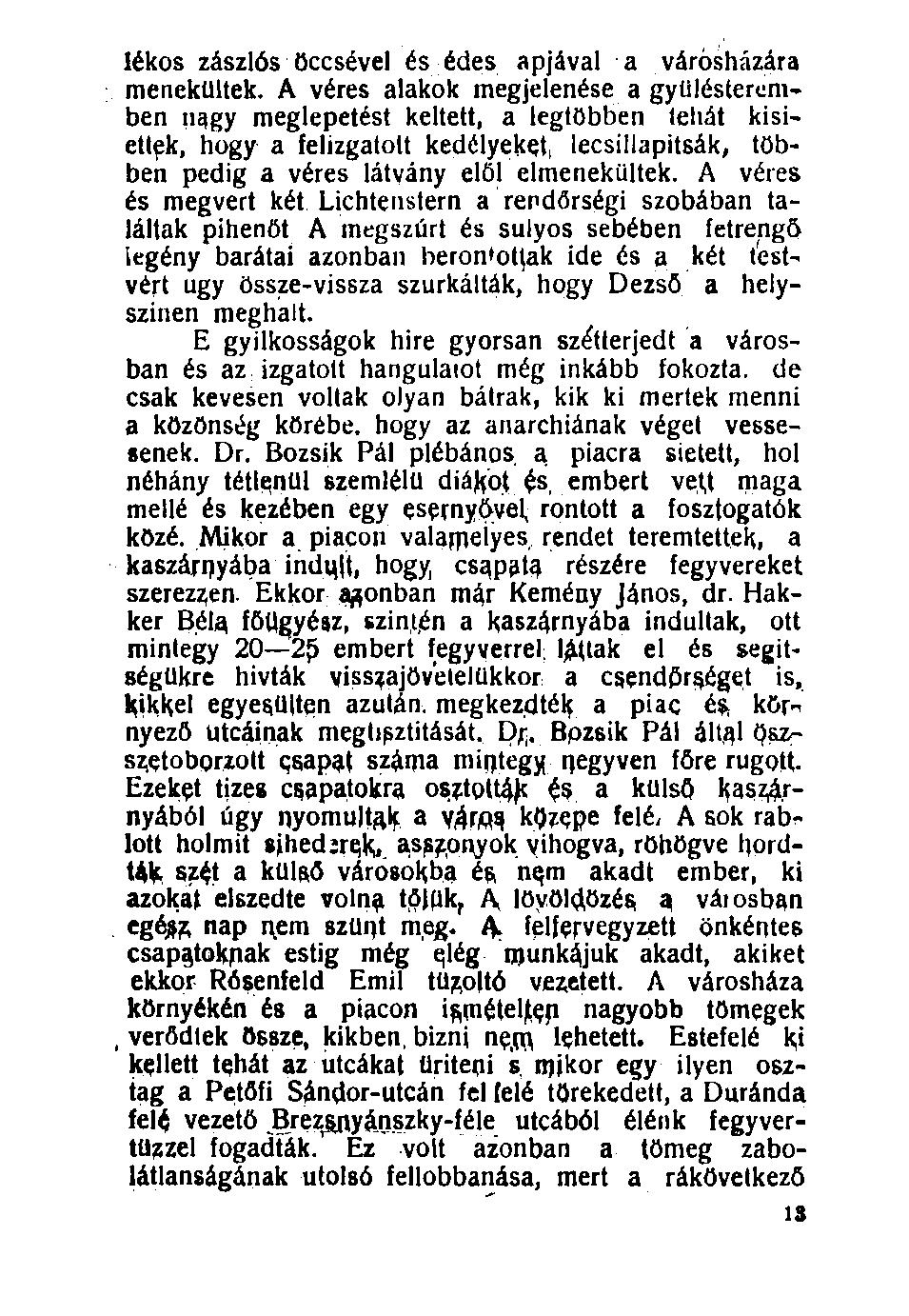 lékos zászlós öccsével és édes apjával a városházára menekültek.