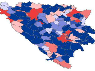 opštinák népességváltozása