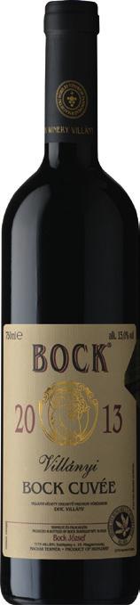 Bock Cuvée 2013 Villány Klasszikus házasítás, két cabernet mellett merlot, kétéves kishordós érleléssel, majd három éves palackos pihentetéssel.
