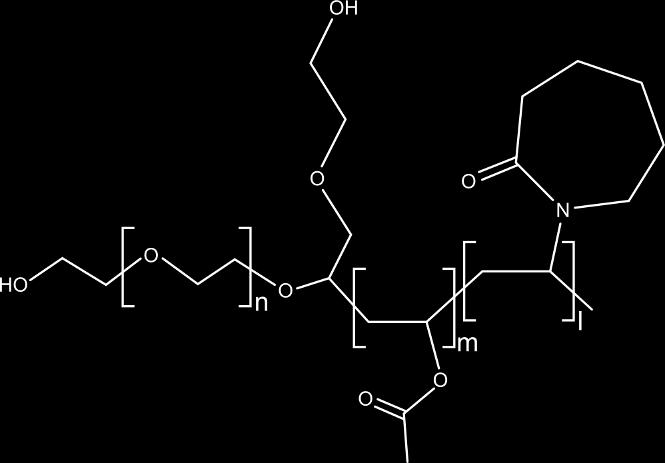 17. ábra Soluplus szerkezeti képlete Egyéb segédanyagok 1. Oldószerek Acetonitril, etanol, diklórmetán, dimetil-formamid, diklórmetán, etanol, metanol (GC ill.
