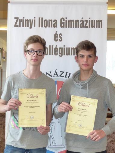 Blazsán Kristóf - 9. c A kaposvári AJTP Informatika Országos Csapatversenyen a 9-10. évfolyamosok kategóriájában 3.