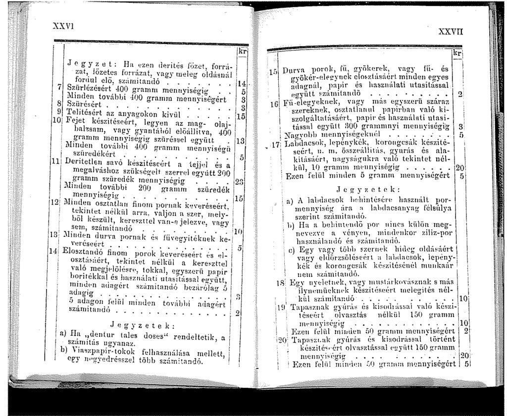 XXVJ lkil'.te g Y,::'. e t:!la ::zen derités fiize forrú- ~ zat,!ozetes Jorrazat vagy tutlcrr ol<lü~util! i fordul elő szúuiitandó......,!t!i 7 S?:iirlézésért. 40? gramn mennyiség!g. : ) 5' i\.