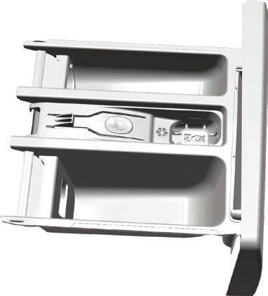 Detergent Drawer The detergent drawer is composed of three compartments: (1) for prewash (2) for main wash (3) for softener (*) in addition, there is siphon piece in the softener compartment.