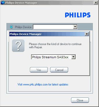 2 Indítsa el a Philips Eszközkezelő-t a Start > Programok > Philips