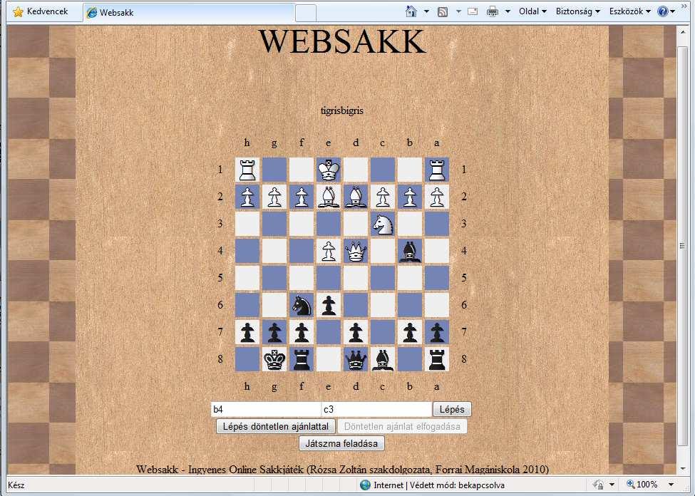 Webes felületen játszható sakkjáték készítése - PDF Free Download