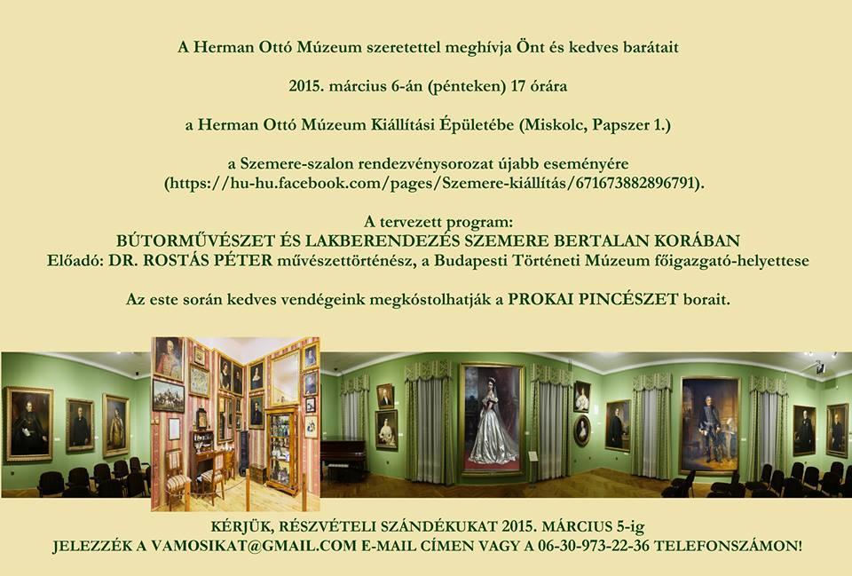 főigazgató-helyettese: Bútorművészet és lakberendezés Szemere Bertalan korában.