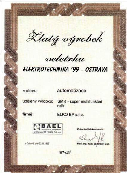 Saját teszt laboratóriumunkban Jiří Konečný - Az év vállalkozója díj 2004 hosszútávú terhelési teszteket végzünk a termékeken, Az év