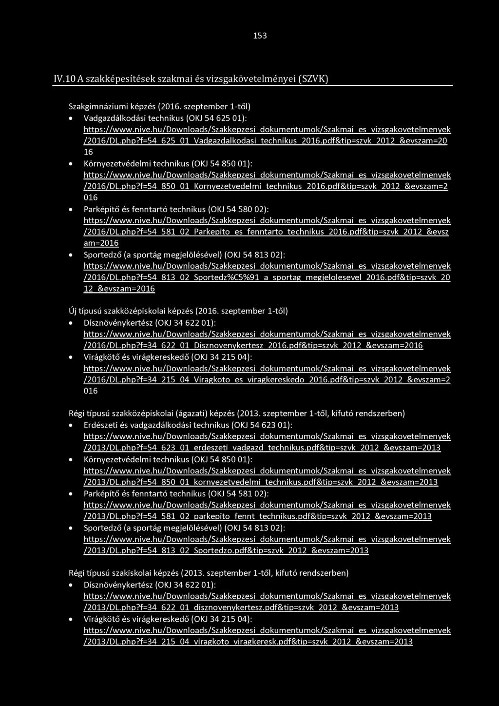 pdf&tip=szvk 2012 &evszam=20 16 Környezetvédelmi technikus (OKJ 54 850 01): https://www.nive.hu/downloads/szakkepzesi dokumentumok/szakmai es vizsgakovetelmenyek /2016/DL.php?