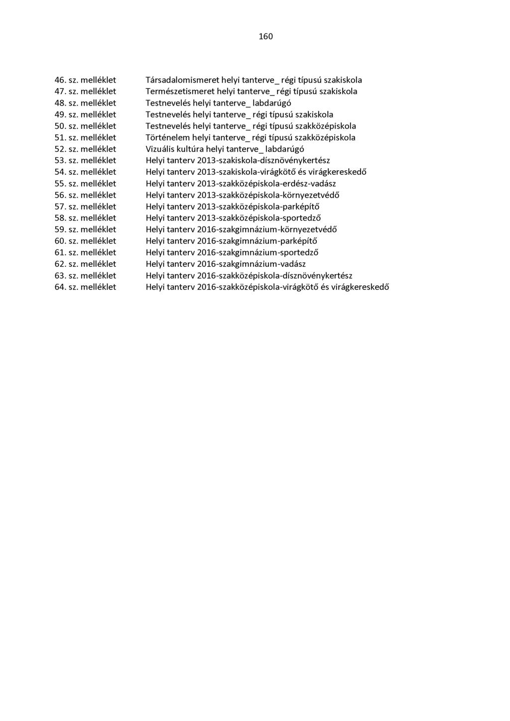 46. sz. melléklet Társadalomismeret helyi tanterve_ régi típusú szakiskola 47. sz. melléklet Természetismeret helyi tanterve_ régi típusú szakiskola 48. sz. melléklet Testnevelés helyi tanterve_ labdarúgó 49.