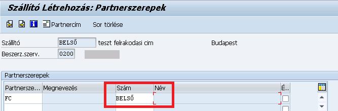 Ehhez létre kell hozni a Lerakodási címhez hasonlóan a Felrakodási cím partnert is és fel kell venni az adott szállító törzsadataiba.