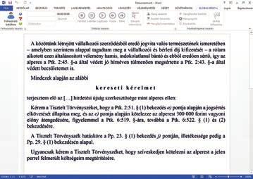 kérelem Wordbe beépülő modul Hagvezérléssel iráyítható formázási beállítások Szerkeszthető