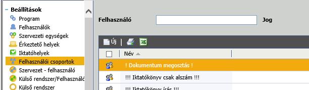 Modulok Dokumentum megosztás modul A dokumentum megosztás funkció lehetőséget biztosít olyan iratok, ügyiratok megosztására más kollégákkal, szervezeti, amelyekre alapvetően nem lenne hozzáférési