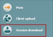 Titan használati útmutató HU Page 58 A Session download (Munkamenet letöltése) gombbal letöltheti a mentett páciensadatokat az OtoAccess vagy Noah 4 adatbázisba.