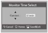 A Monitor manuális beállítás (Manual Monitor) opció lehetővé teszi a monitor bekapcsolási idejének beállítására szolgáló