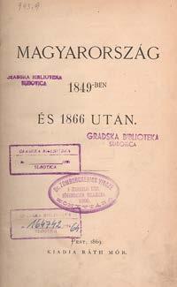 Észrevételek Lustkandl Venczel munkájára Das ungarisch-österreichische Staatsrecht a magyar közjog történelmének szempontjából. Pest, 1865. Pfeifer Ferdinánd. 188p. Első önálló kiadás.