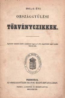 Központi Antikvárium 19 141. tétel 142. tétel 144. tétel 148. tétel 141. 1847/8-ik évi országgyülési törvényczikkek Pozsonyban, 1848. Országgyülési Iratok kiadó-hivatalában. (Landerer és Heckenast.