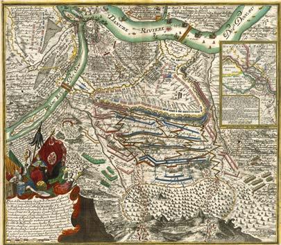 .. Magyarország színezett, rézmetszetű térképe. Önálló lap. Peter Schenk munkája, Amszterdamban jelent meg, 1717-ben.