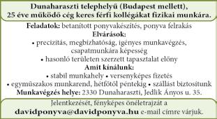 szervezeti kultúra Hosszútávú munkalehetőség Határozatlan idejű munkaviszony Versenyképes fizetés Munkábajárás támogatása vidéki munkavállalóknak 93%-ban térítve Teljesítmény utáni prémium /15%/