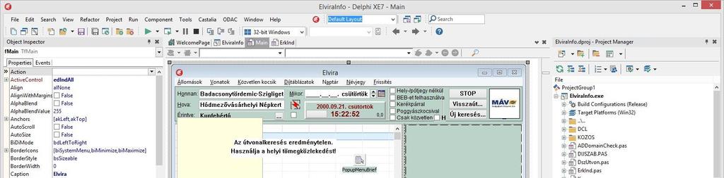 Szofter technológia ELVIRA DLL Delphi programozási nyel Delphi XE